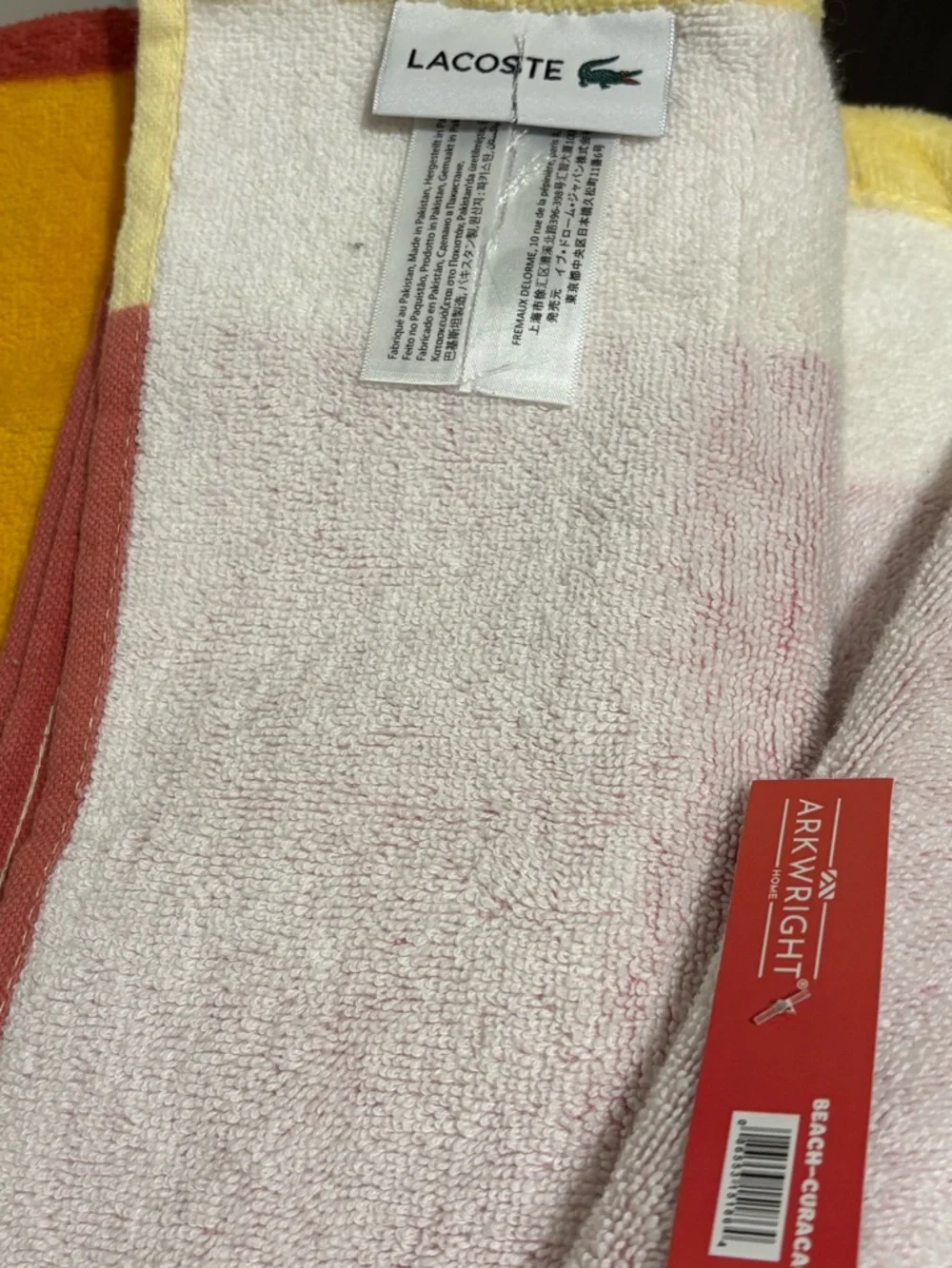 Lacoste large Logo Beach Towel summer Pack ombré new with tags 100% cotton 36x72